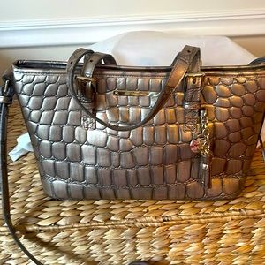 NEW Brahmin bag- with dust cover.  Metallic pewter.